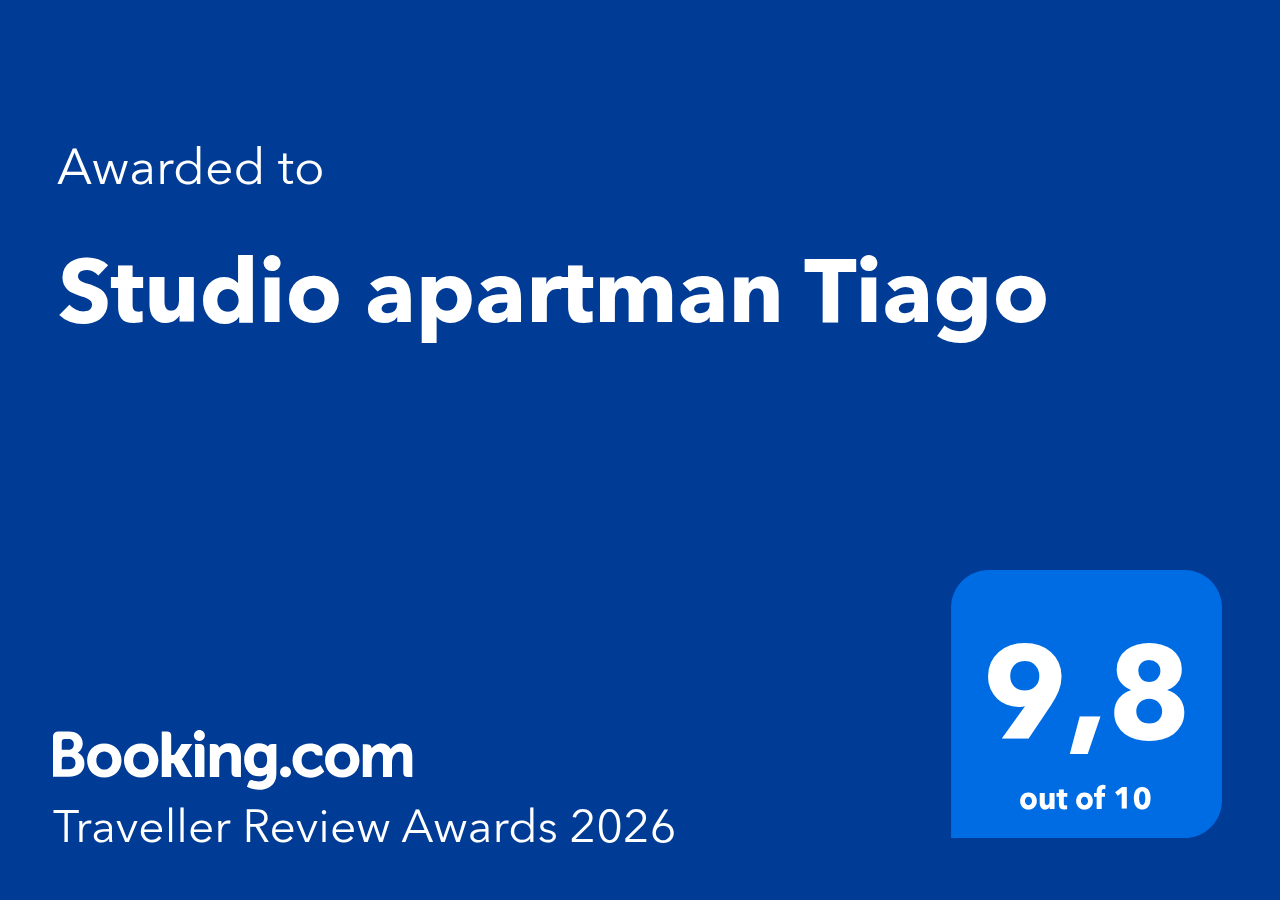 Booking Traveller Review Award - Studio apartman Tiago